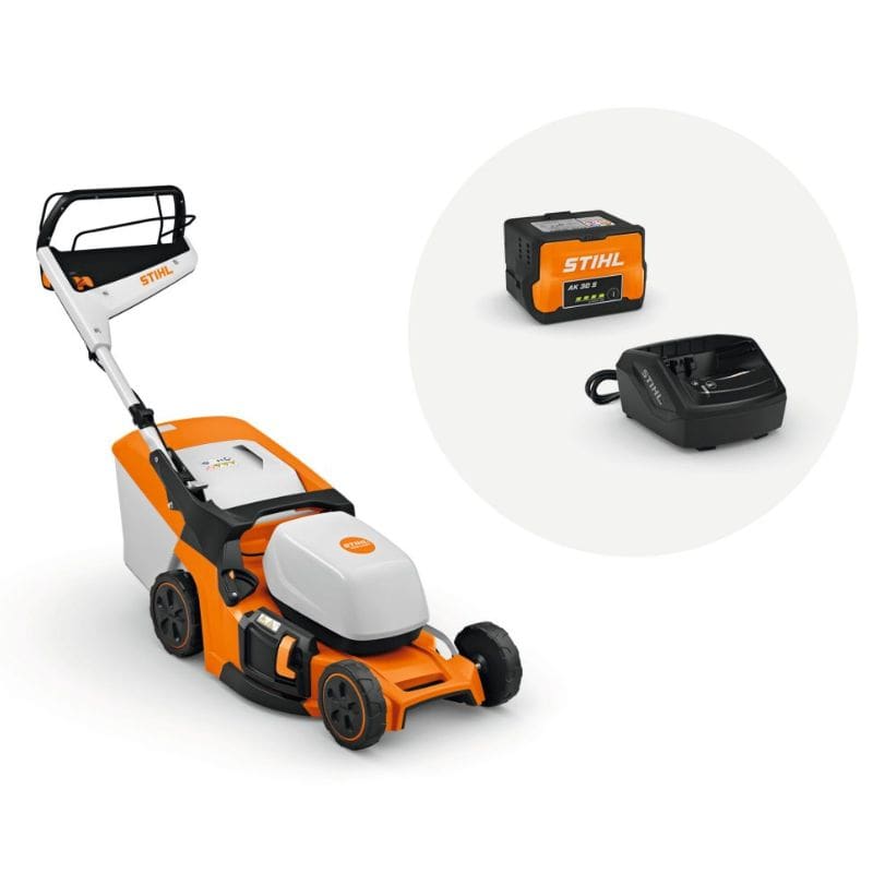 SET DE CORTACESPED RMA 448 V DE STIHL CON BATERIAS AK 30 S CARGADOR AL 101
