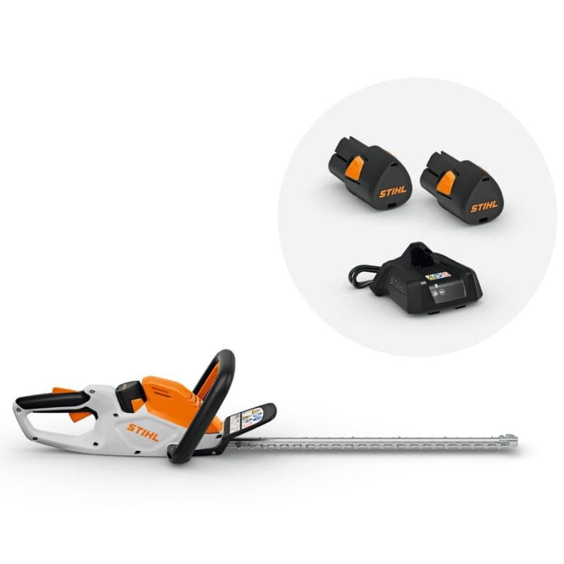 EL SET DE CORTASETOS HSA 40 DE STIHL CON 2 BATERIAS AS 2 Y CARGADOR AL 1 PARA PARTICULARES QUE LES GUSTA LO MEJOR