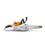 VISTA DEL LATERAL DERECHO. DELA MAQUINA MSA 80 DONDE VEMOS EL TENSADO RAPIDO, SIN HERRAMIENTAS Y LA EMPUÑADURA ERGONOMICA DE STIHL